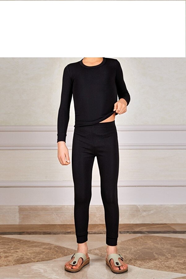 bejamonti chocolate baby kids Erkek Çocuk Siyah Termal Uzun Kollu Takım