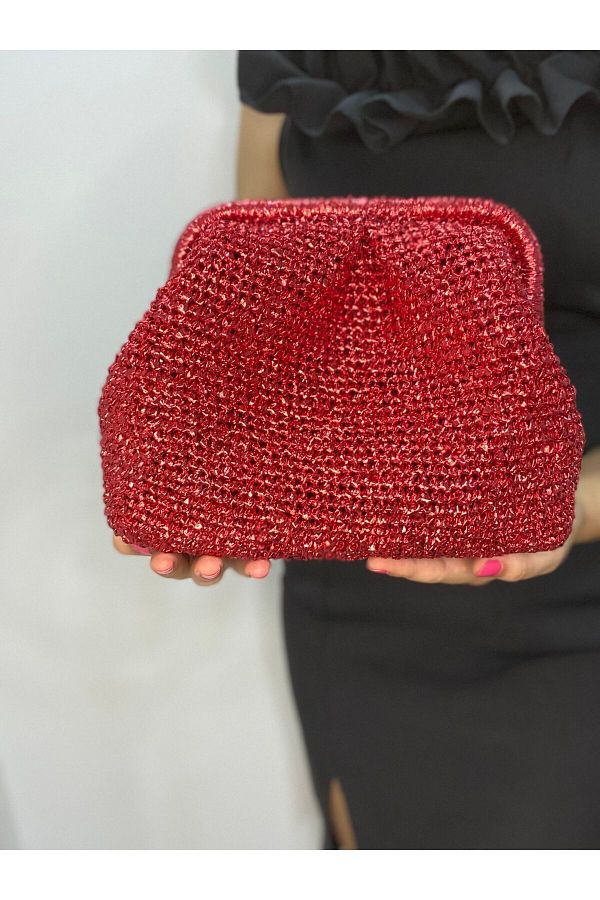 BAGS Bright Red Clutch Bag Trendyol