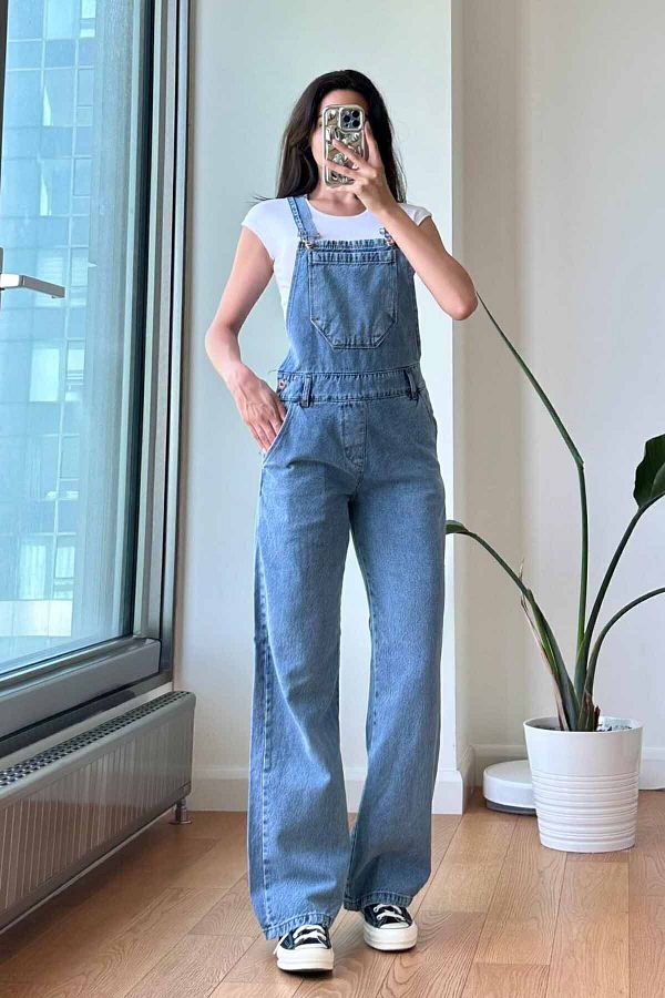 Light blue denim overalls shop
