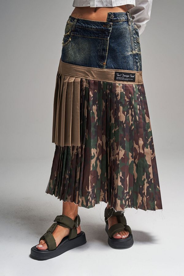 its basic Colorful Camouflage Denim Women s Skirt Design Piece Trendyol
