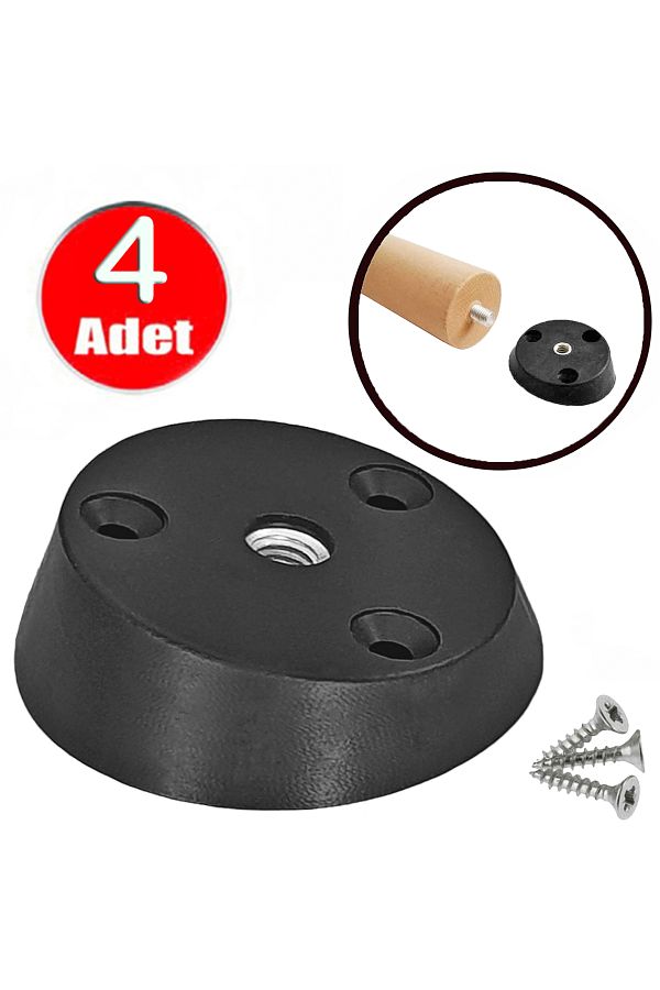 ALETÇANTAM-Nesting Table Table Chair Attachment - Round Black Stool, Leg Connection, Lower Foot Base - 4 Pieces 1