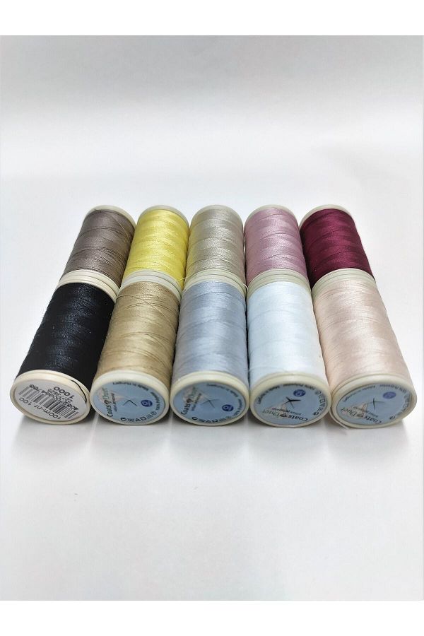 ATMACA TUHAFİYE-High Quality Coats-Mez Duet Spool Sewing Thread - 100m Set of 10 2 Colors in Image 1