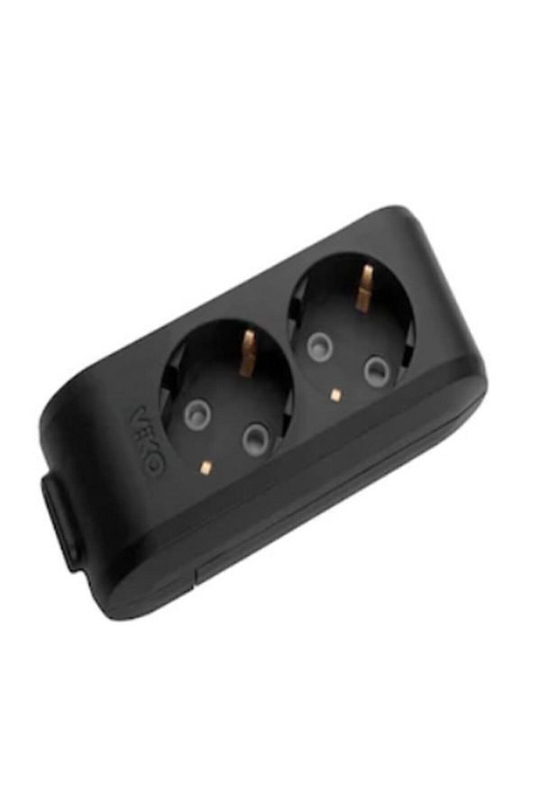 VİKO-Multi-let 2 Port Black Wireless Child Protected Group Socket 1