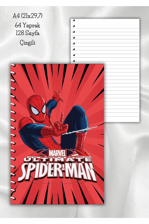 daily notebook-كتاب سبايدرمان المدرسي مع خطوط حلزونية، 64 صفحة، مقاس A4 (21 × 29.7 سم) 1