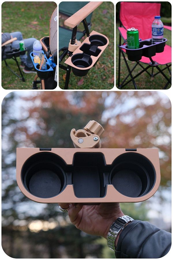 H R PLAST K Beige Camping Chair Cup Holder Beverage and Phone Holder Trendyol