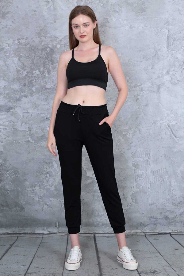 DynamicLeggings-Crepe Jogger Pants - Pocketed Design 1