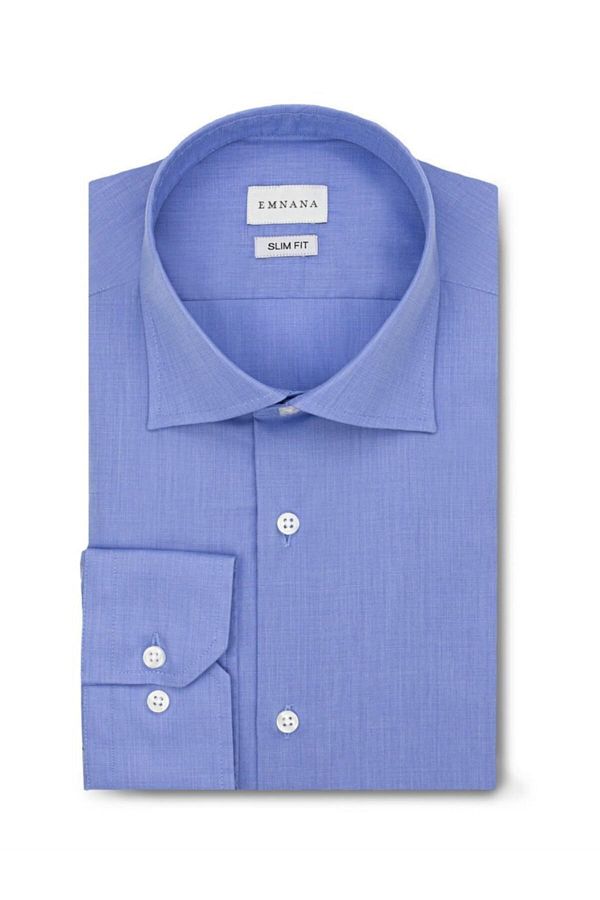 EMNANA-Blue Non-iron Regular Fit Shirt 1