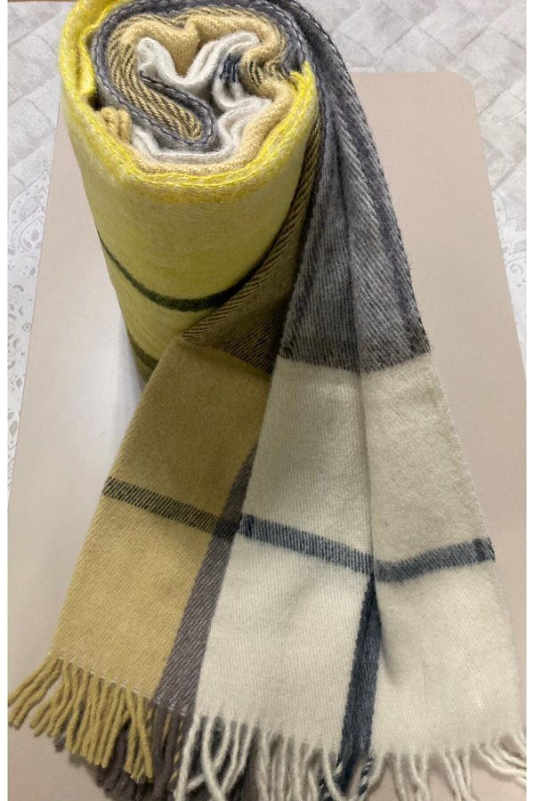 GENCEV HOME COLLECT ONS Gencev Home selin 100 Pure Wool Scotch Blanket Single Wool Blanket 100 Pure Wool Wool Trendyol