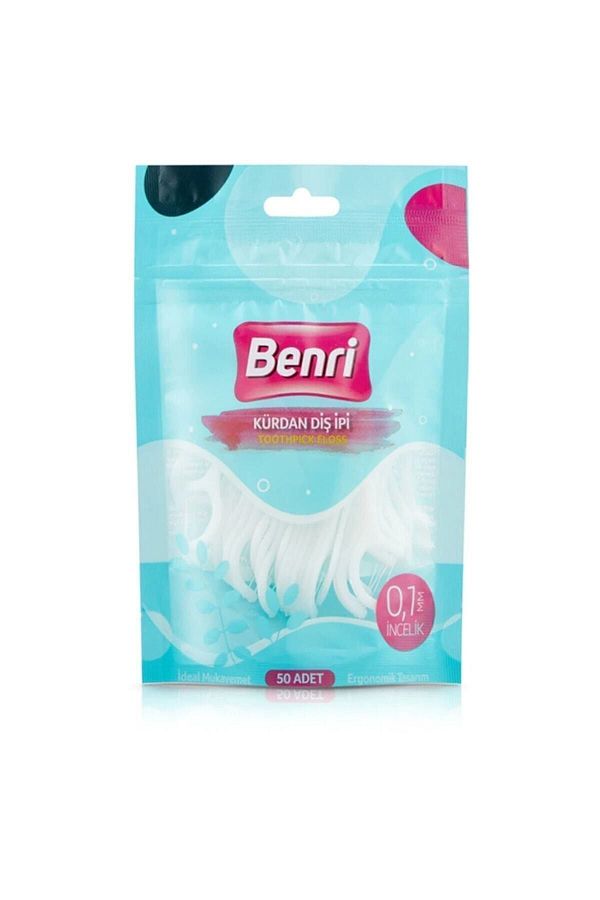 Benri-Toothpick Floss Toothpick Dental Floss 50pcs 0.1mm 1