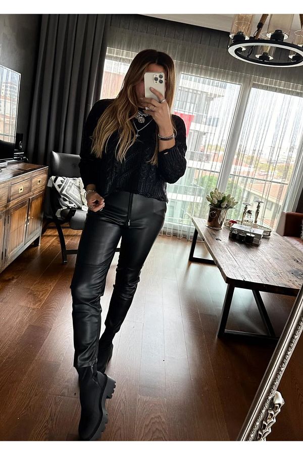 Matte leather trousers cheap