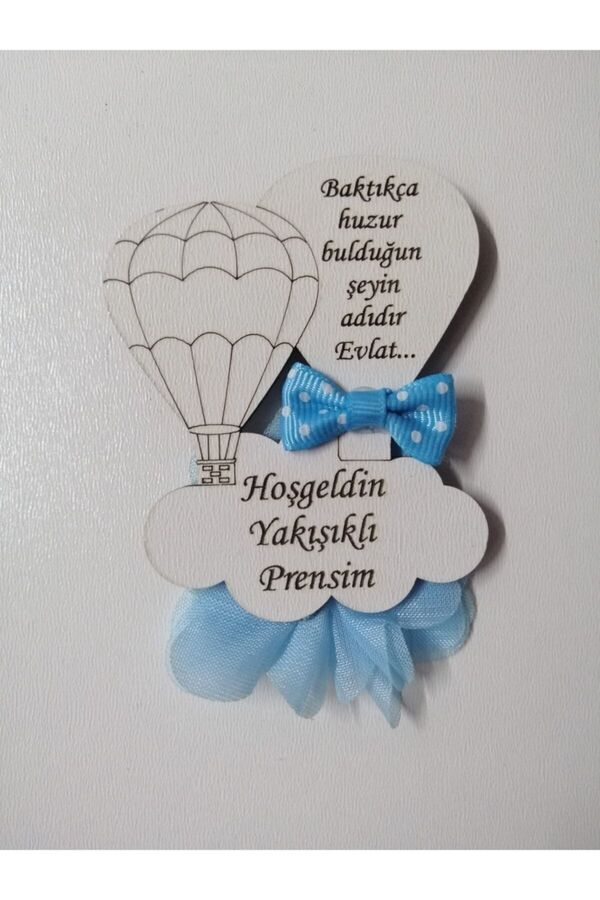 NATSA 20 Adet Bebek Magneti Hediyelik Doğum Doğum Günü Magneti Beyaz Ahşap