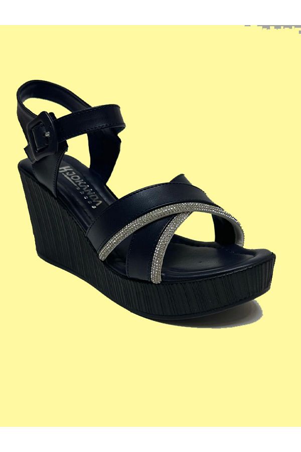 Navy blue wedge heels online