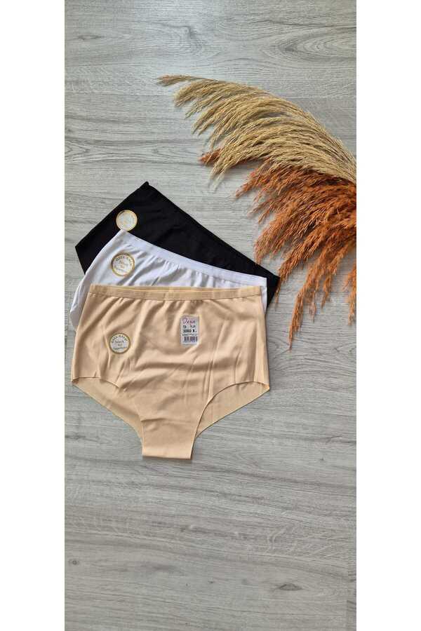 Dondeza-Women's 3-Piece Mixed Waist Elastic Non-Slip High Waist Laser Cut Non-Marking Panties 3060 1