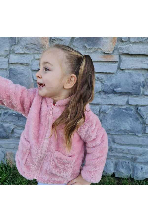 BEBEĞİME ÇORAP Bebek-Çocuk Peluş Kapüşonlu Hırka