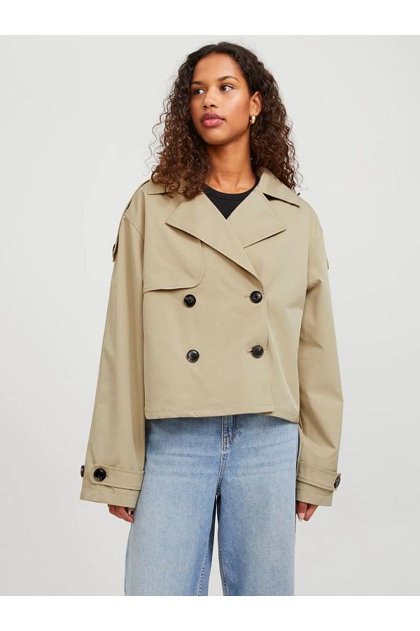 JJXX Jack Jones Beige Women s Trench Coat 12248654 Jxcarlie Short Trenchcoat Otw Sn Trendyol
