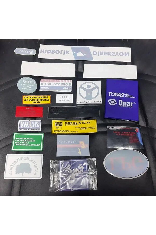 otodemir-Tofaş Label Set Νέο 19 τεμαχίων - Tofaş Label Set-tofaş Original Label Set Εκτύπωση 1ης ποιότητας 1