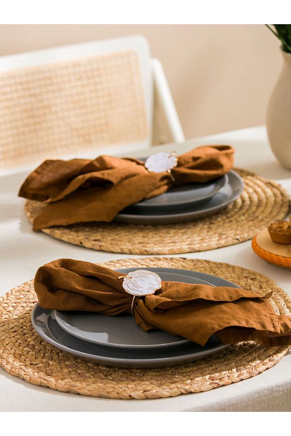 LC Waikiki-LCW HOME Set de 2 inele pentru șervețele imprimate cu dovleac ecru 1
