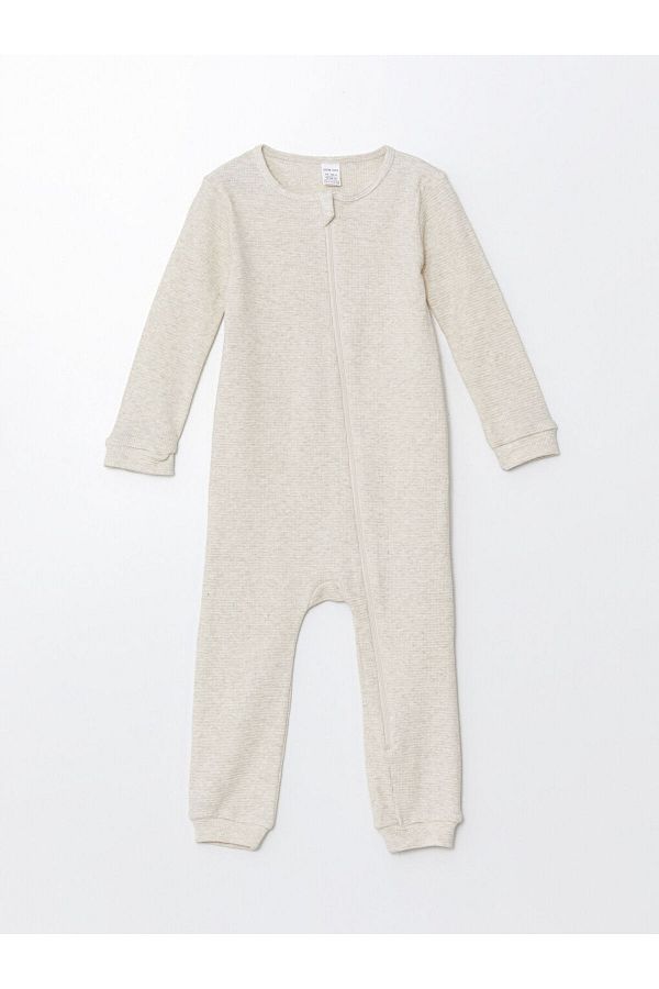 LC Waikiki-Crew Neck Long Sleeve Jumpsuit for Baby Boy 1