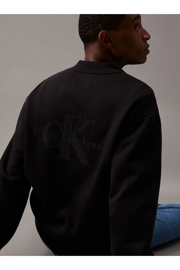 Calvin Klein Monogram Patterned Fleece Bomber Jacket Trendyol