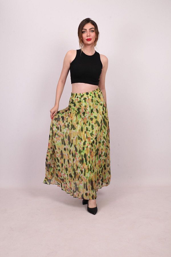 Jacket production-Long Chiffon Etetk - Lined, Elastic Waist and Pleated Pattern 1