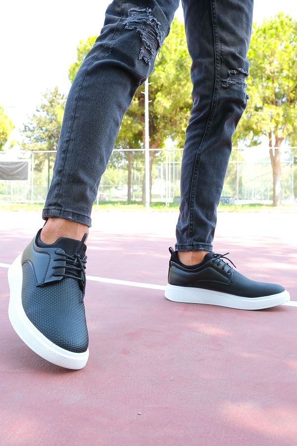 Riccon-Încălțăminte casual pentru bărbați 0012364   Negru împletit 1