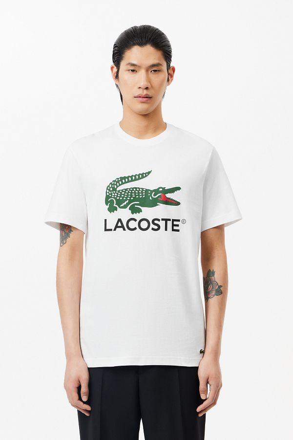 Lacoste T Shirt White Fitted Trendyol