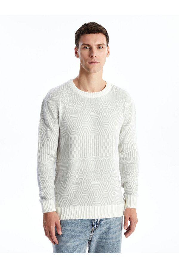 LC Waikiki-Crew Neck Long Sleeve Men's Knitwear Sweater - W47237Z8 1