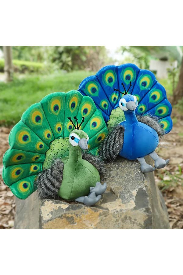 e life shop Imported Fabric Real Looking Vivid Color Cute Peacock Plush Toy Game Sleeping Companion 30 cm Trendyol