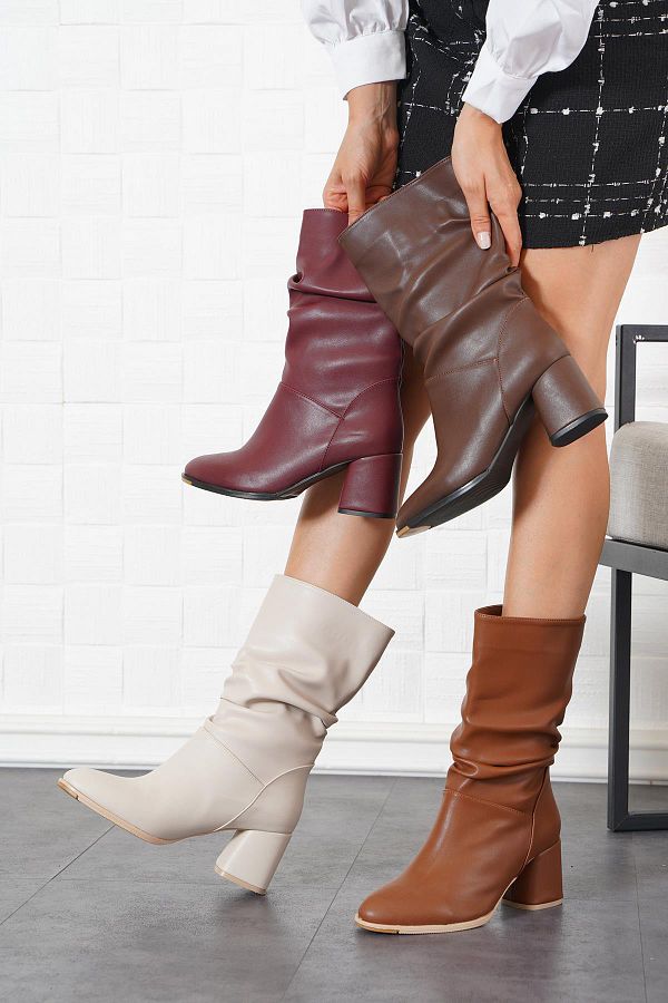 Nude coloured boots best sale