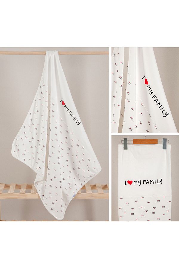 Diaraz Kids 88 X 88 cm Patterned I Love My Family Baby Blanket Trendyol