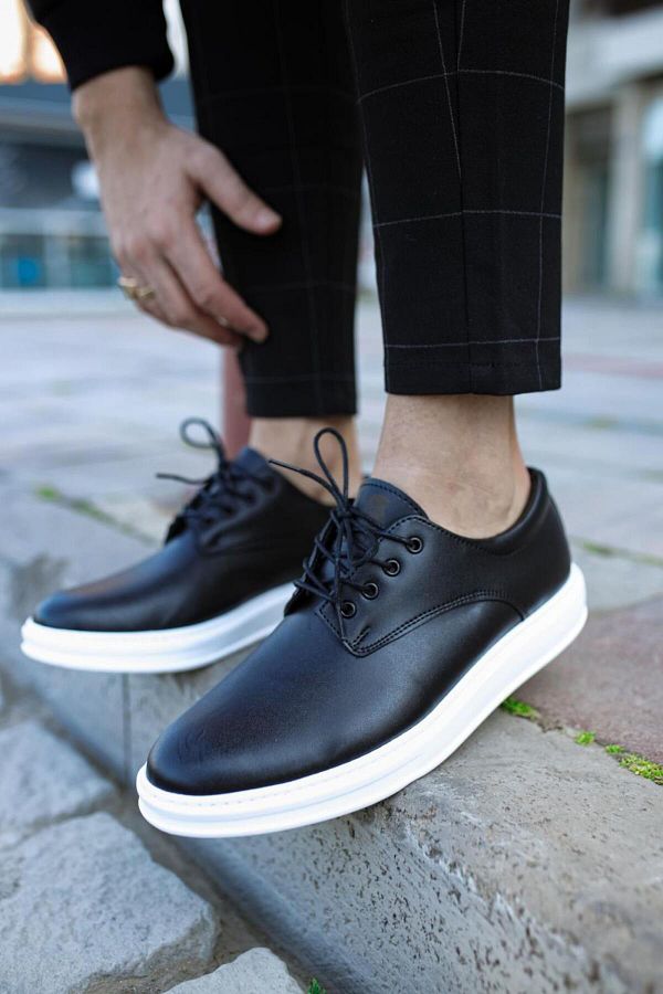 Aila Men s Classic Shoes 001 Black White Sole Trendyol