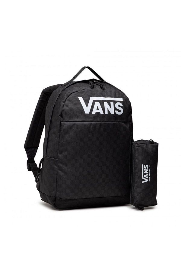 Vans Gray Black Checkered Backpack Checkered Pencil Case 2 Products in One Trendyol