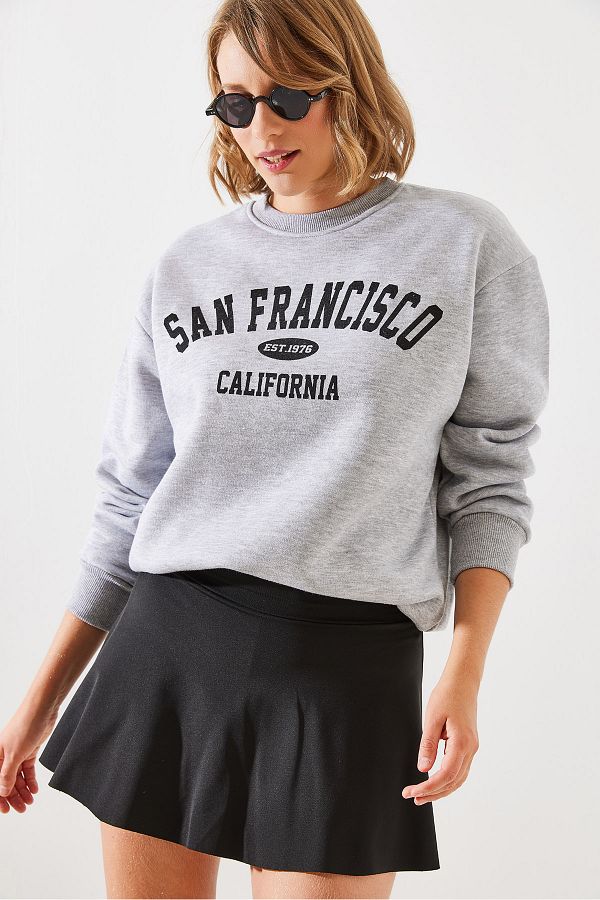 Bianco Lucci-Γυναικείο φούτερ με στάμπα San Francisco - MBHS006 60601006 1