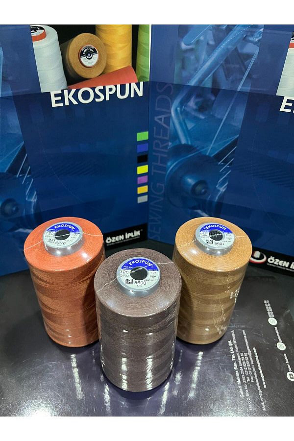 AYHANMAK-Set of 3 Sewing Thread 120 No 5000m Polyester Ekospun, High Strength, Ultra Quality 1