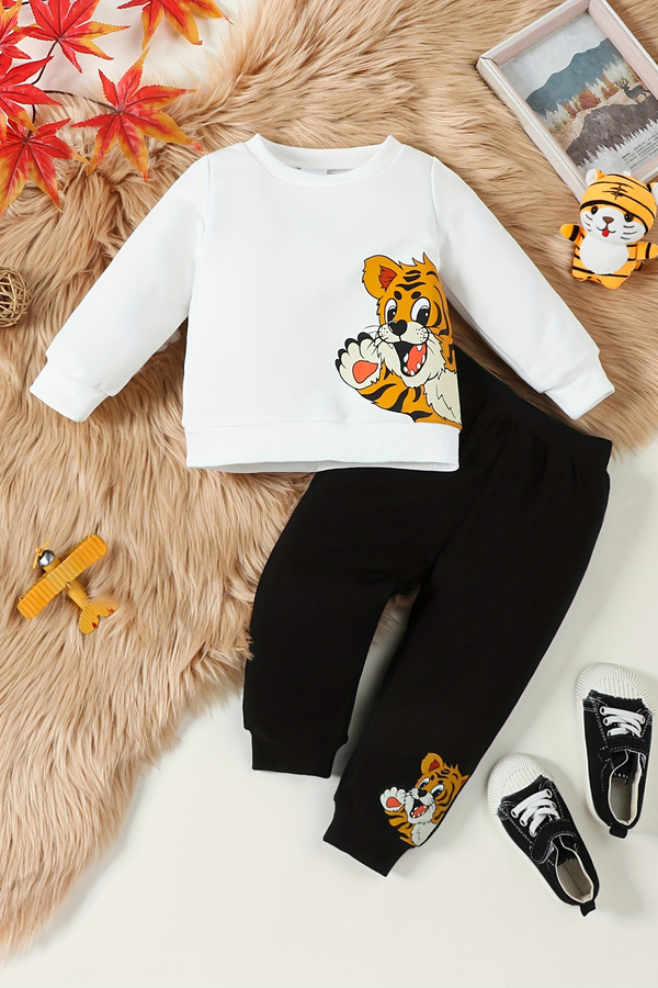 ADABEBEK Premium Yandan Kaplan Baskılı Alt Üst Bebek Takım 20500