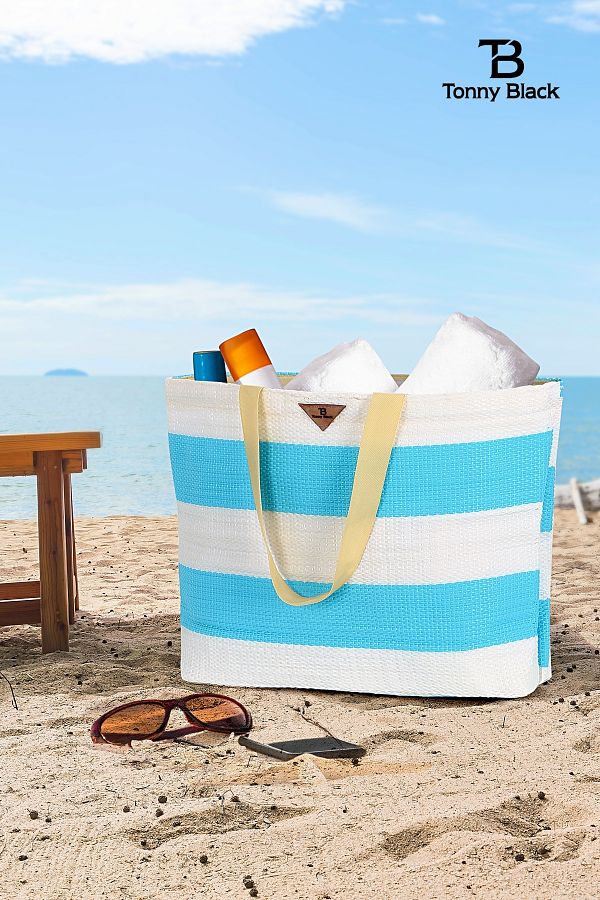 Large black beach bag hot sale