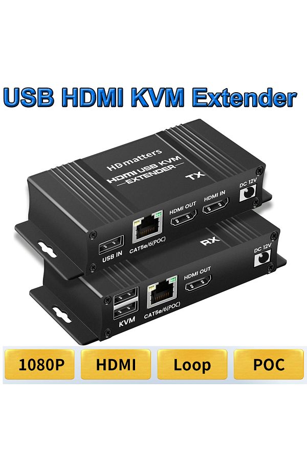 Choice-USB HDMI KVM extender splitter over Ethernet 1080P Extender HDMI USB KVM Extender splitter HDMI L... 1