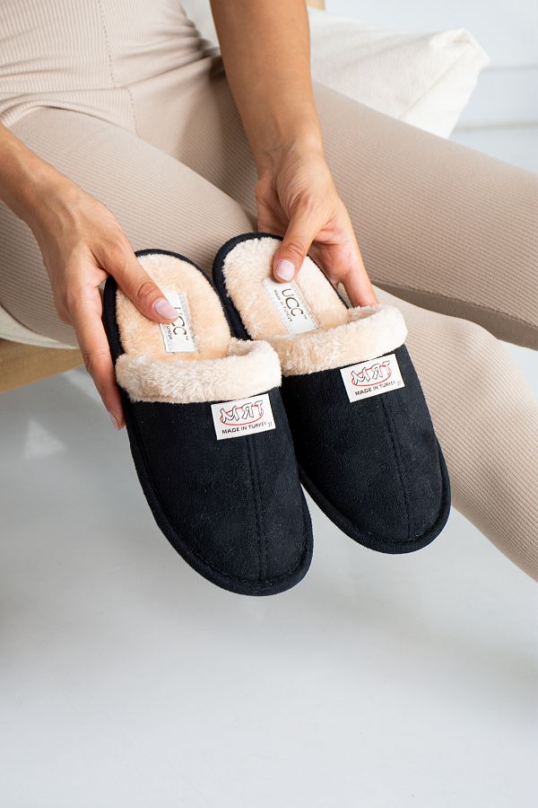 Fogs Fluffy House Slippers for Men and Women Noiseless Furry Washable Sole Trendyol