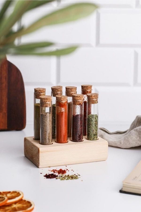 LALEZEN HOME Rana Model 8 Piece Table and Countertop Spice Rack Set