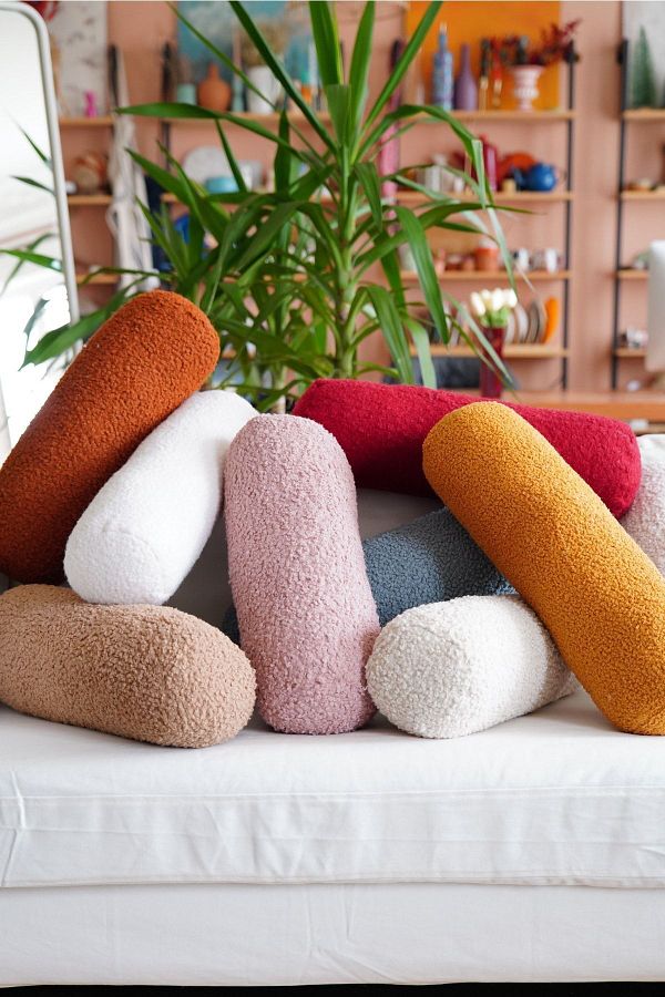 Cylinder throw pillow top