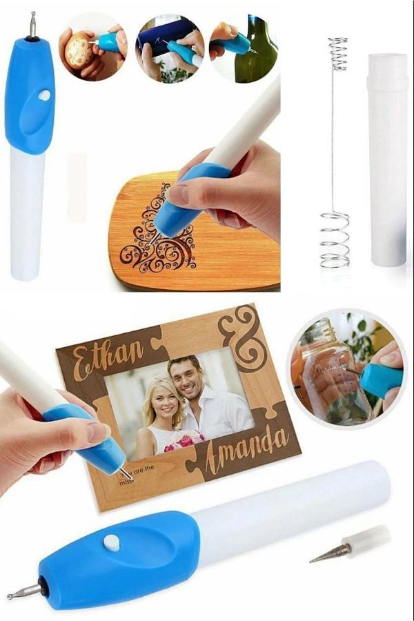 DEPOKON-Blue Pro Semi Professional Glass Wood Carving Pen - Name Writing, Granure Carving, Drawing Pen 1