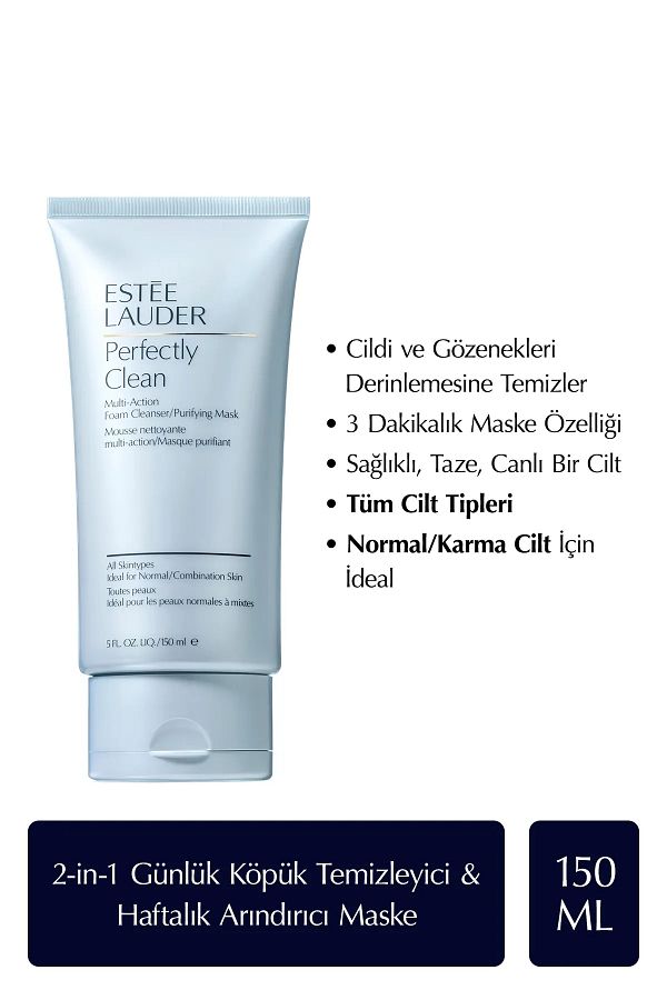 Estee Lauder-Perfectly Clean Multi-Action Foam Cleanser - Cleansing Foam and Purifying Mask 150 ml 1
