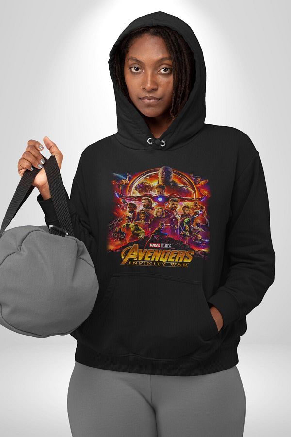 Angemiel Avengers Infinity War Black Hooded Heroes Sweatshirt Women and Men Hoodie Trendyol