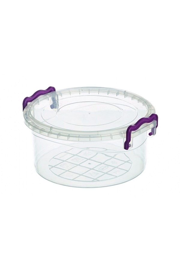 Murat-Transparent Betalife 1.2 Liter Round Storage Container with Lid 16x16x7 cm 1