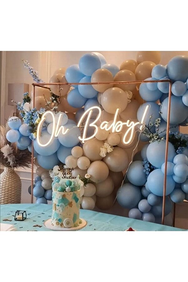 SMİLE CONCEPT Oh Baby -neon Led Dekoratif Duvar Yazısı Tabelası Aydınlatması Gece Lambası Smc-1042