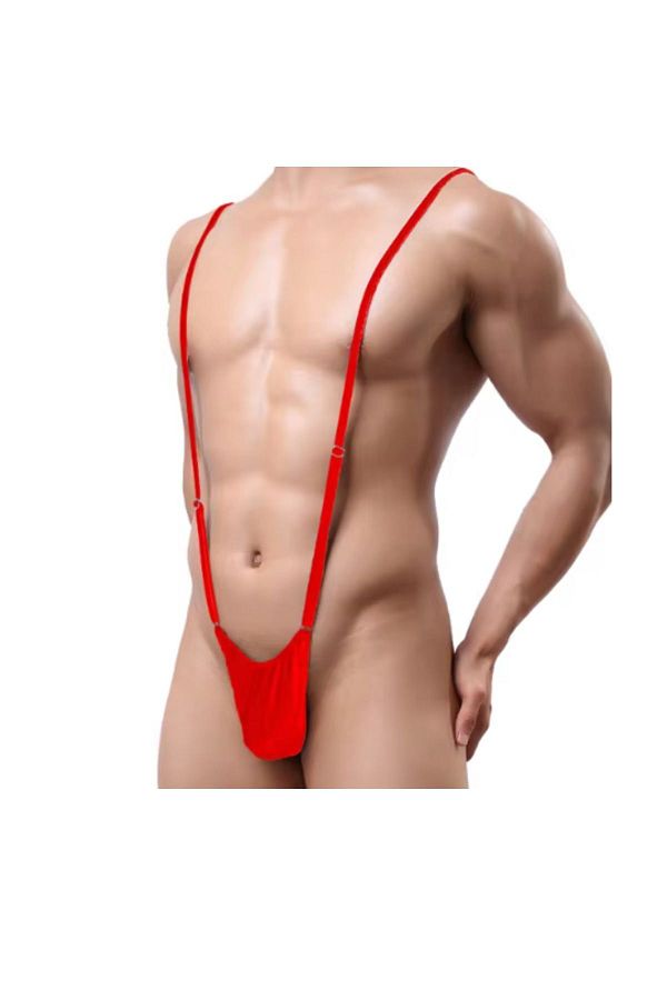 Bacio-Fancy Elastic Red Men's String – Large Size Men's Underwear 1
