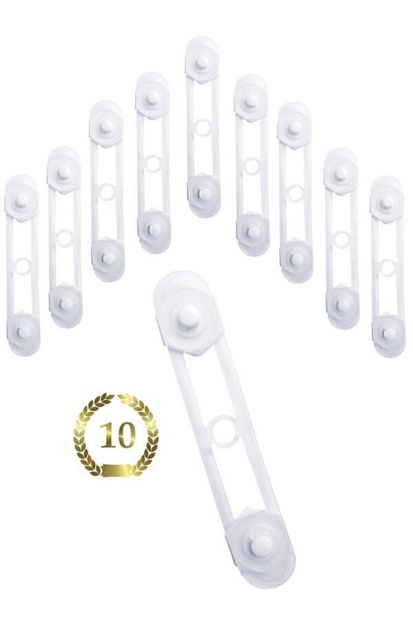 Baby World 10 Adet Uzun Çok Amaçlı Çekmece Dolap Çocuk Kilidi