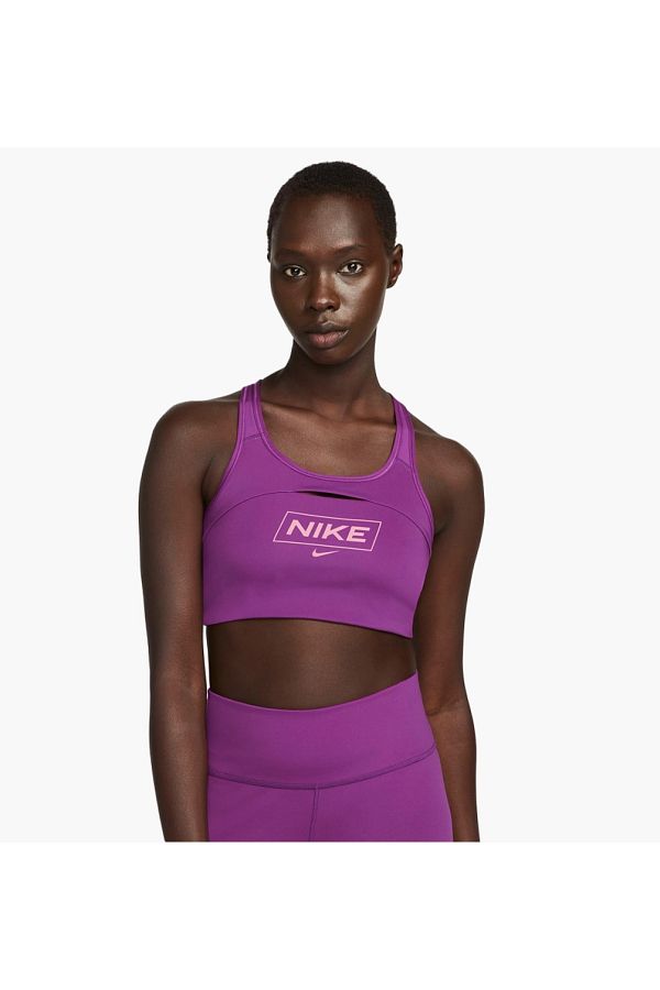 Nike Pro Swoosh Women s Sports Bra Purple Medium support Non padded Graphic Design DQ5252 503 Trendyol