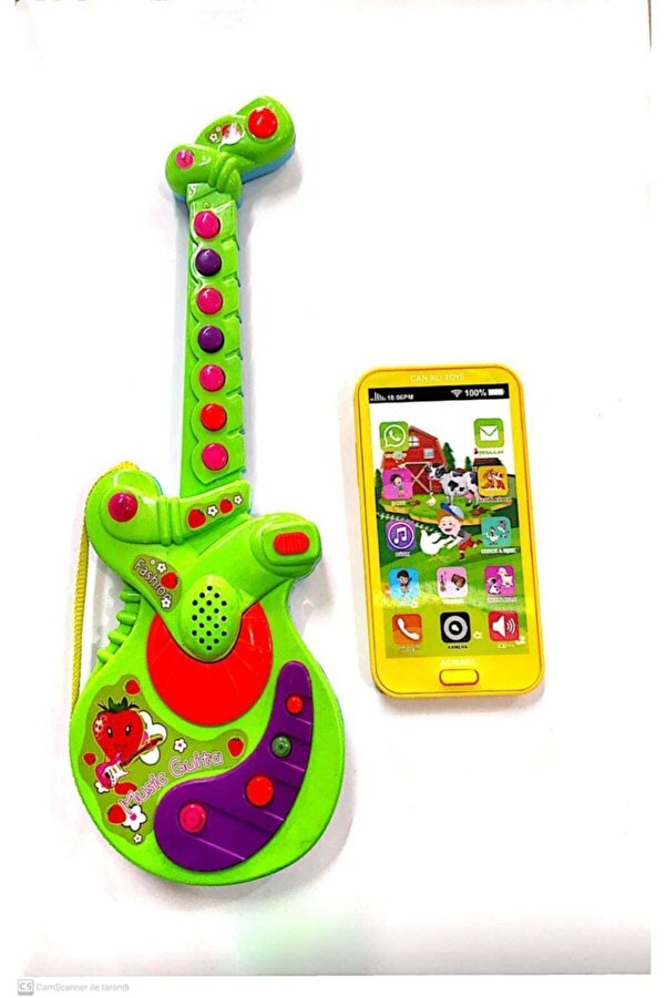 Can Ali Toys Iki Ürün Bir Arada Türçe Müzikli Gitar Ve Dokunmatik Türkçe Müzikli Ilk Telefonum