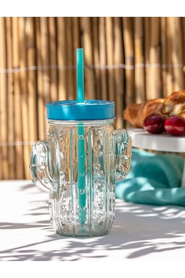 LC Waikiki-LCW HOME Glass Cactus Patterned Cup 400 Ml 1